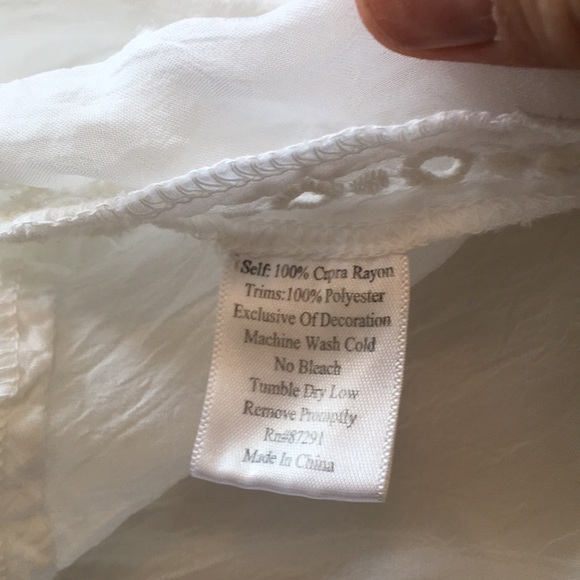 Johnny Was White Embroidered Flowy Damask Tunic. Size S. P/A876/M - Picture 9 of 10